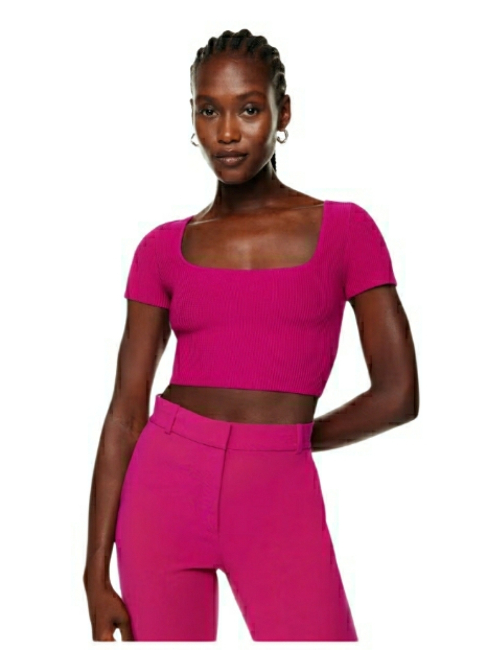 Aritzia Babaton Sculpt Knit Squareneck Top- XS